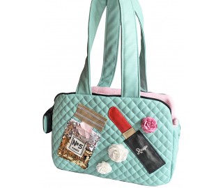 Sniffany blue quilted zipper bag