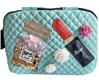 Sniffany blue quilted zipper bag