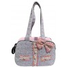 Tweed Pink and Pearl button bag