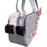 Tweed Pink and Pearl button bag