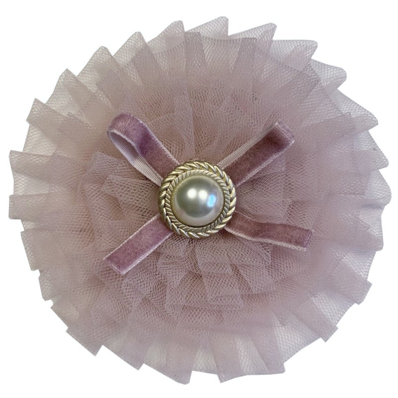 High Society (mauve) ruffle tulle hair decoration