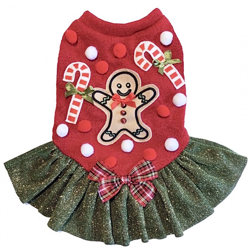 Gingerbread & Xmas cane dress